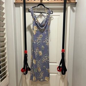 Off the shoulder Purple and yellow floral maxi dress